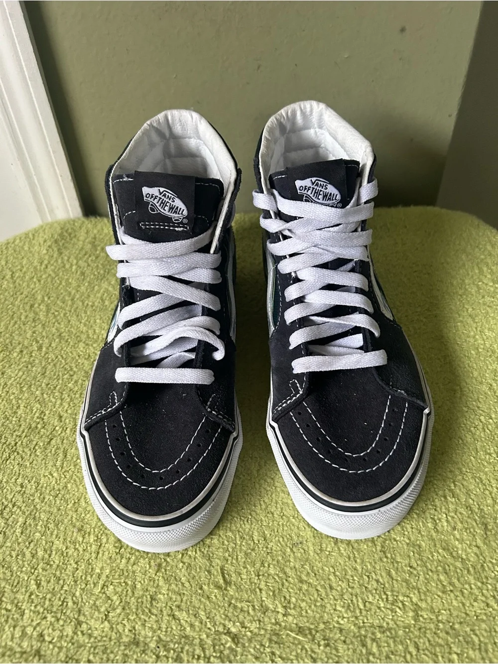 New Vans Women’s Navy Blue  green with purple Slip-On Sneakers